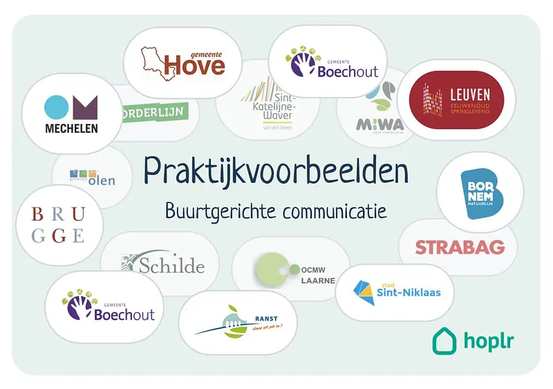 praktijkvoorbeelden buurgerichte communicatie. met logos van klanten.