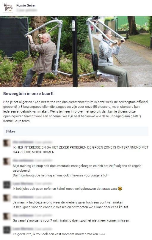 het dienstencentrum van gemeente Olen nodigt oudere buren uit om een kijkje te komen nemen naar de nieuwe beweegtuin