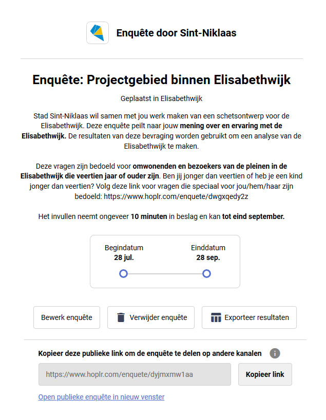 hoplr survey municipality sint-niklaas