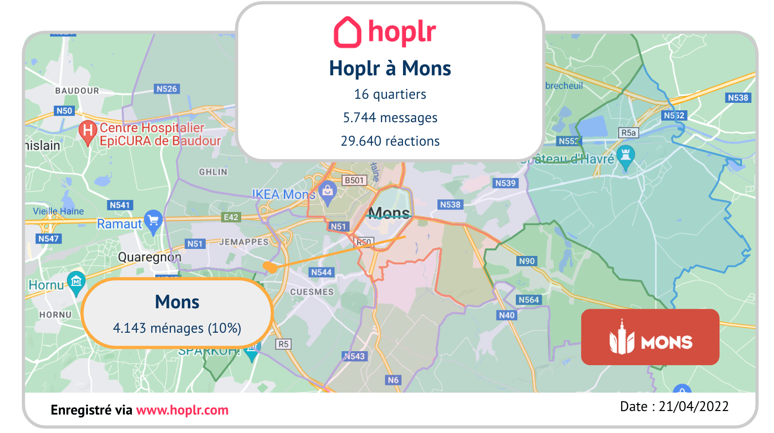La ville de Mons lance l’enquête “Bougeons pour nos villages” grâce au réseau social de quartier Hoplr