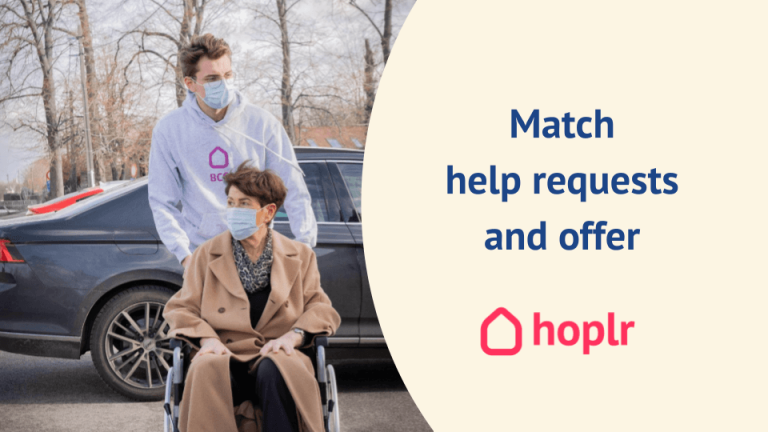 Matching people who need help with those who offer help with Hoplr cover