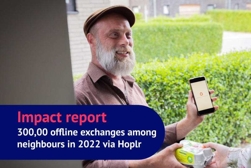Nearly 300,000 offline encounters via Hoplr in 2022: help, circular economy and neighbourhood activities